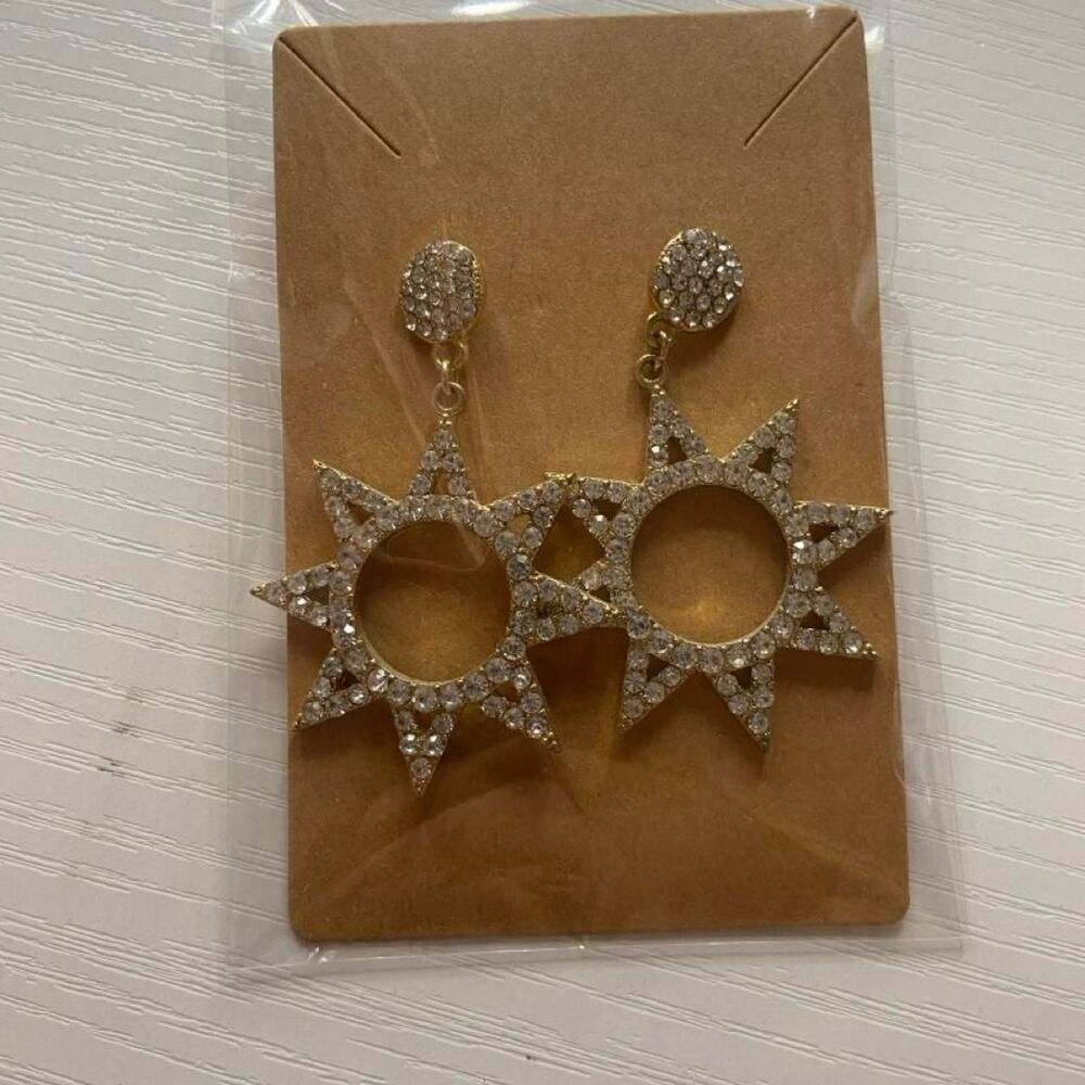Gold sun earrings